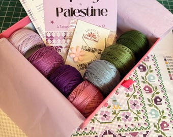 Spring in Palestine Chest Panel Tatreez Kit- Easy Palestinian Cross-Stitch Kit