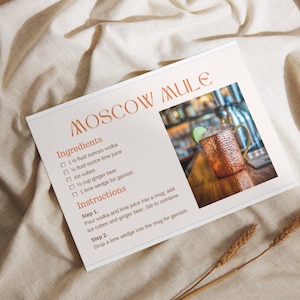 Cocktail Receptkaart Canva-sjabloon, Receptkaart Afdrukbaar, DIY Cocktails Sjabloon, Winter Cocktails Kaarten