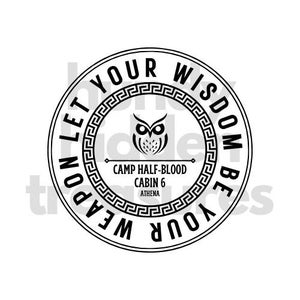 Percy Jackson - Cabaña 6 del campamento mestizo - Atenea - Lema - Archivo SVG y PNG