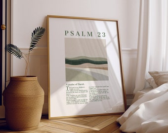 Psalm 23 Scripture Wall Art The Lord Is My Shepherd Christian Wall Art Vintage Bible Verse Print Christian Home Decor