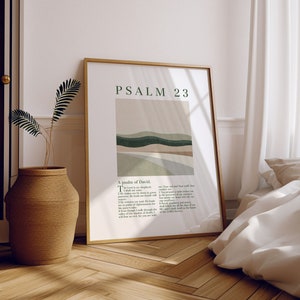 Psalm 23 Scripture Wall Art The Lord Is My Shepherd Christian Wall Art Vintage Bible Verse Print Christian Home Decor