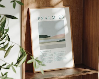 Psalm 23 Scripture Wall Art The Lord Is My Shepherd Christian Wall Art Vintage Bible Verse Print Christian Home Decor