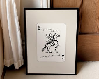 Impresión de póster del oeste, arte de pared de vaquero Be Rootin' Be Tootin', descarga digital de decoración moderna del hogar del salvaje oeste, naipe As de espadas