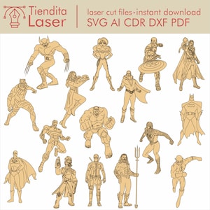 SuperHero Laser Cut Datei Vektor / dxf cdr svg ai pdf / sofort Download