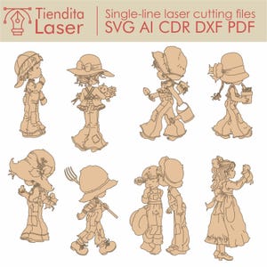 Sarah Kay Cut Vector - SVG DXF CDR-bestanden voor graveren en scoren - digitaal bestand voor lasersnijmachines