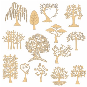 60 bomen lasergesneden bestand vector / dxf cdr svg ai pdf / instant download