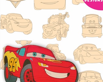 Auto's lasergesneden bestand vector / dxf cdr svg ai pdf / instant download