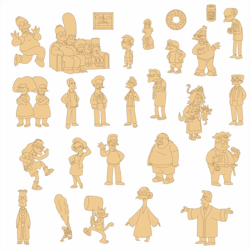 Simpsons Raster Image The Simpsons Laser Cut File Vector / Dxf Cdr Ai Eps Svg Pdf / Instant ...