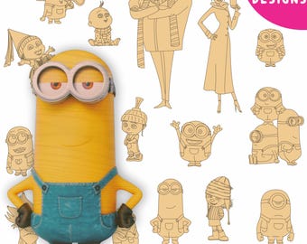 Despicable Me Minions Laser Cut Files Bundle | Vector Pack for Laser Cutting | DXF SVG