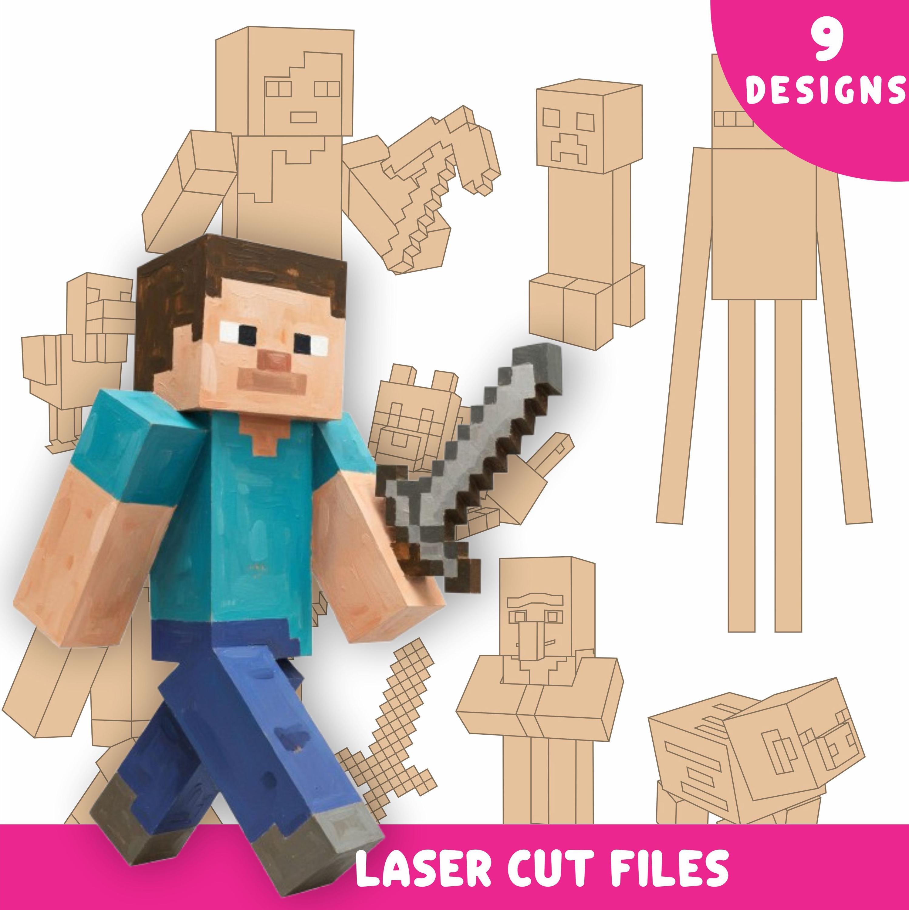 Pixel Block Characters Laser Cut Files | Cube Style Game Characters ...