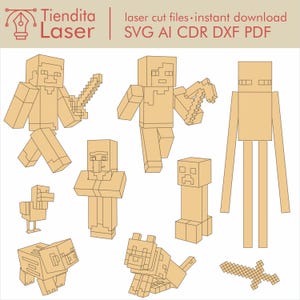 Minecraft Laser Cut File Vector / dxf cdr svg ai pdf / instant download