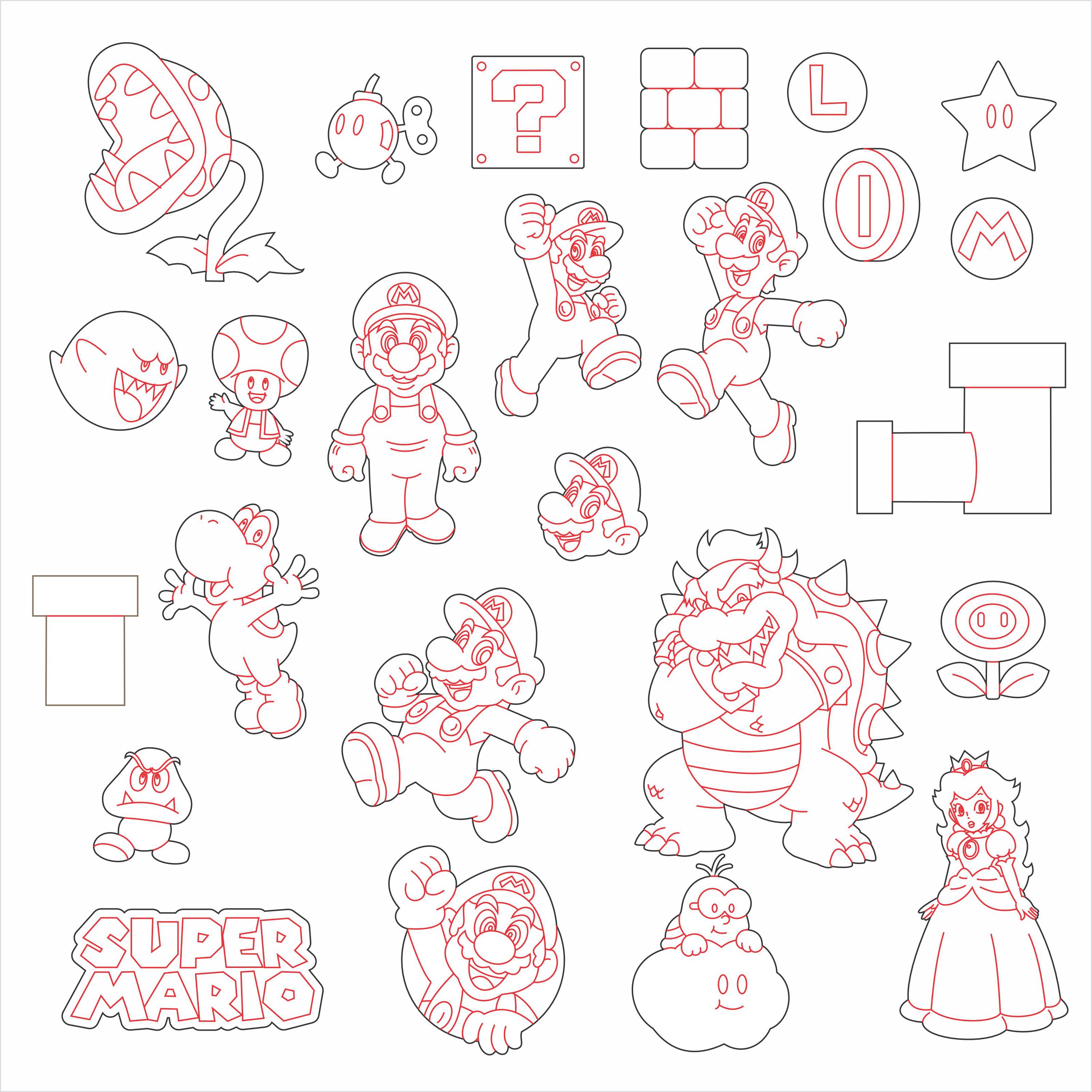 Mario Luigi Laser Cut File Vector / Dxf Cdr Svg Ai Pdf / Instant ...