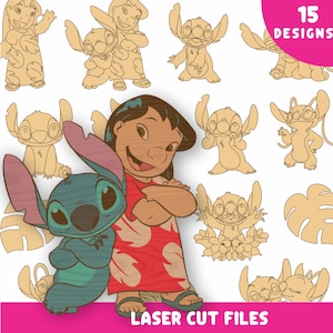 Lilo Stitch  Laser Cut File Vector / dxf cdr svg ai pdf / instant download