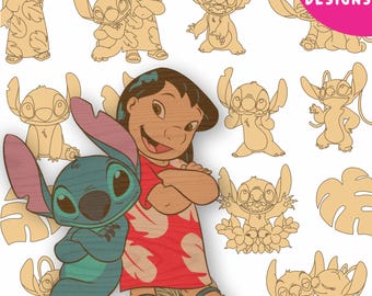 Lilo Stitch  Laser Cut File Vector / dxf cdr svg ai pdf / instant download