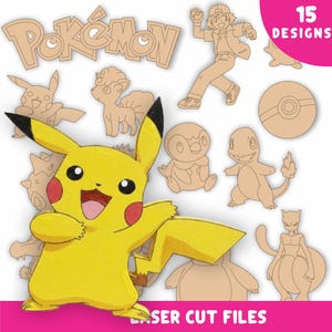 Pokemon  Laser Cut File Vector / dxf cdr svg ai pdf / instant download