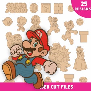 Archivo vectorial de corte láser de Mario y Luigi / dxf cdr svg ai pdf / descarga instantánea