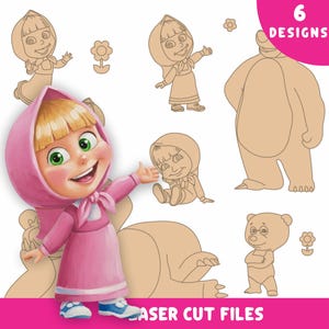 Masha and the Bear Laser Cut Files | SVG DXF Vector Pack (Digital Download)