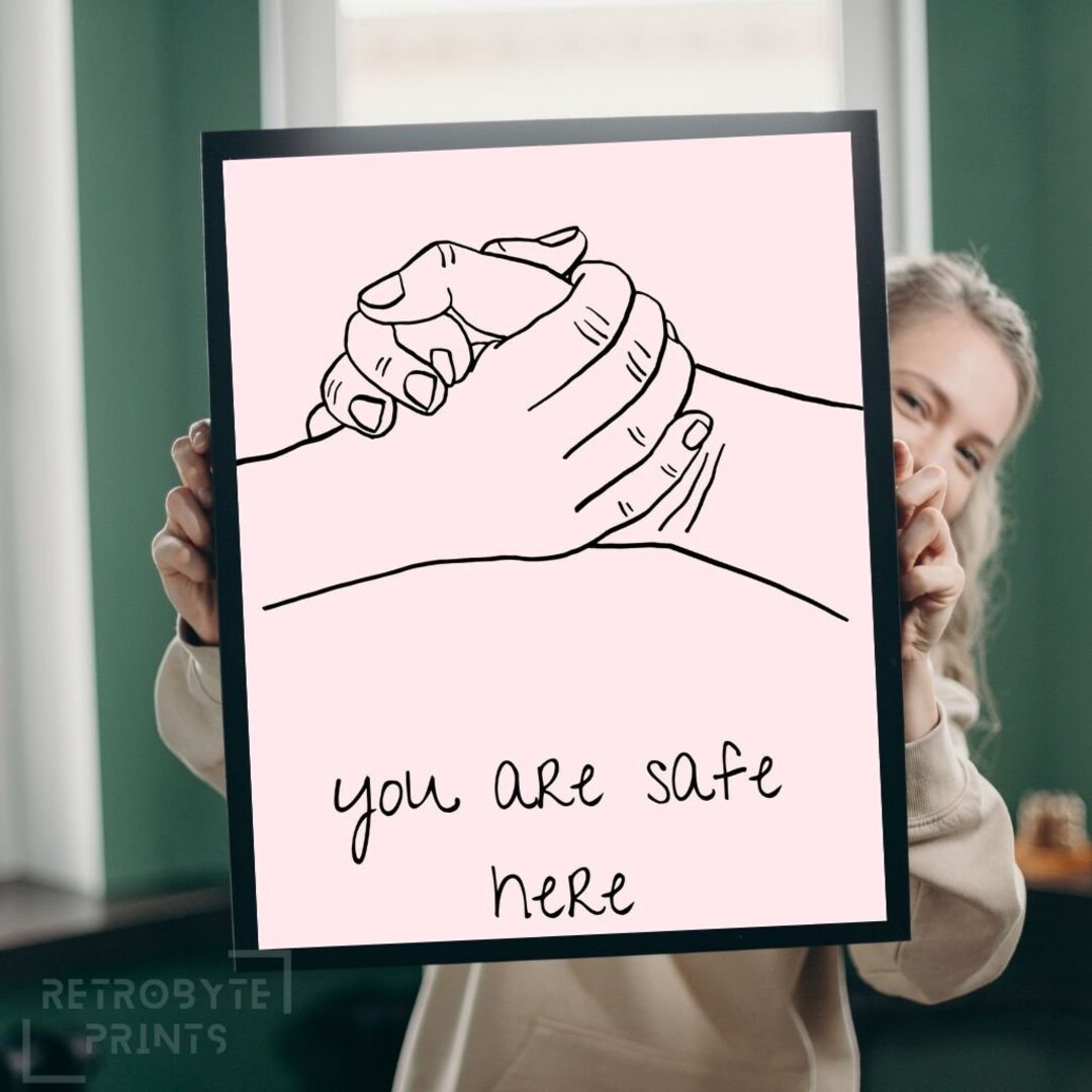 You Are Safe Here Poster, Safe Place Sign, Mental Health Poster, Therapy Office Decor, School ...
