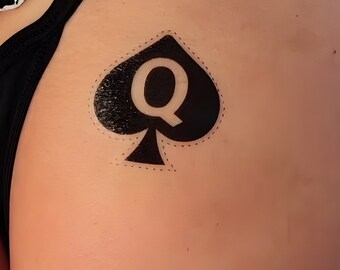 Cuckold temporary tattoo Hotwife Queen of Spades - Gift for her