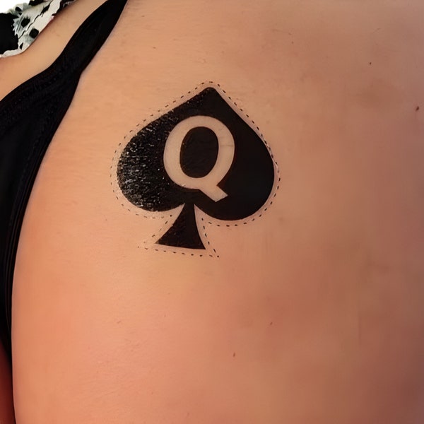 Cuckold temporary tattoo Hotwife Queen of Spades - Gift for her