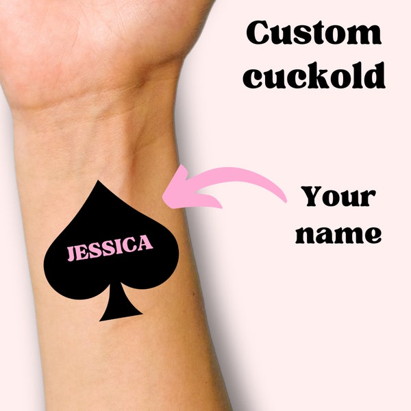 Cuckold Custom Temporary Tattoo - Hotwife - Gift for her