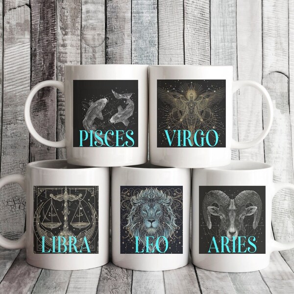 Zodiac Mug, Astrology Gift For Her, Horoscope Signs Coffee Mug, Unique Birthday Gift, Zodiac Signs Coffee Mug, Zodiac Mug Birthday Gift