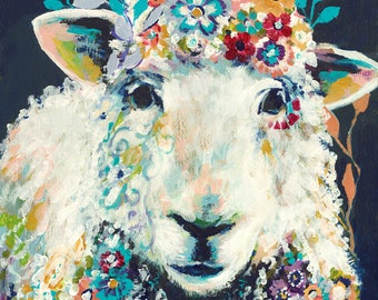 Sheep | giclee print of original art | painting | Animal art | "Suzan"