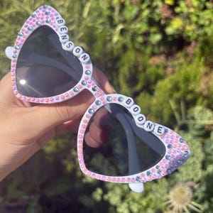 handmade benson Boone concert heart shaped glasses