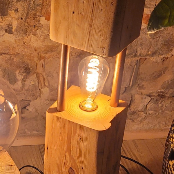 Lampe/ Echtholz/ Stehlampe/Holz