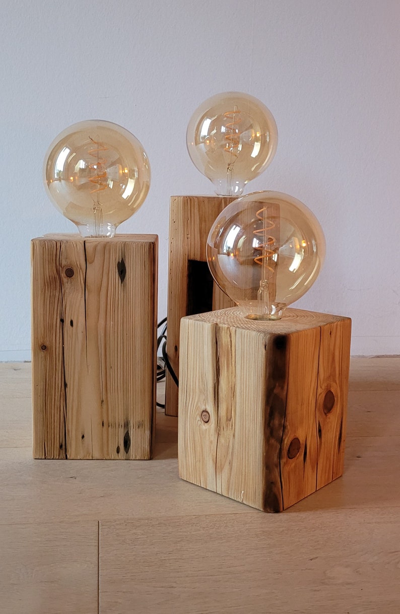 Lampe/bois véritable/bois image 6