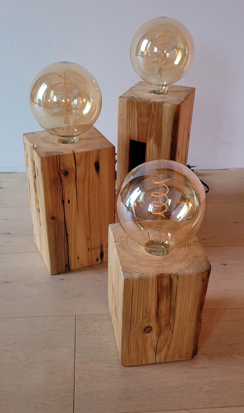 Lampe/bois véritable/bois image 1