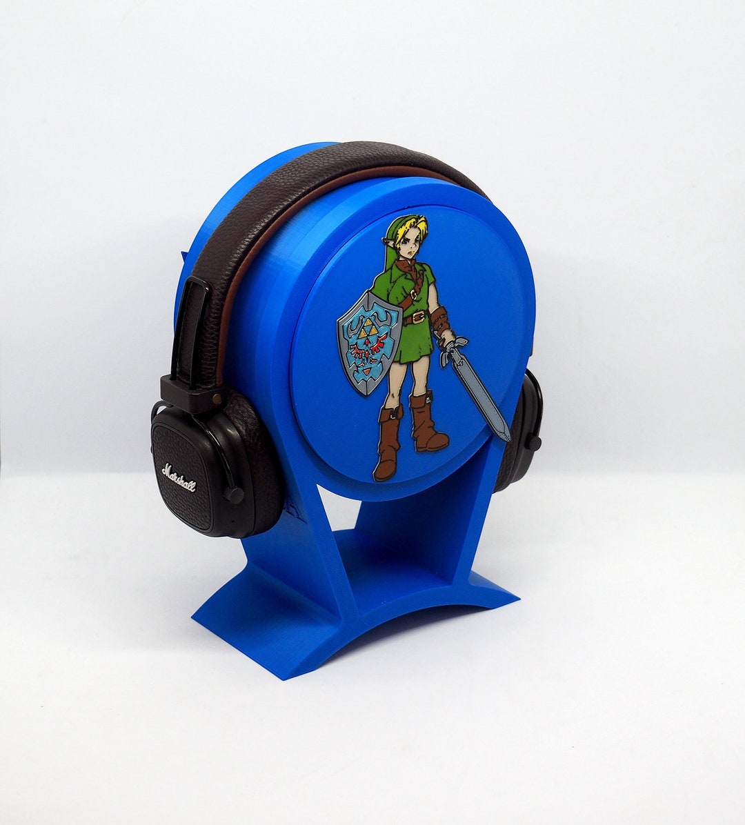 The Legend of Zelda 3D Printed Headphone Stand With Link and Triforce