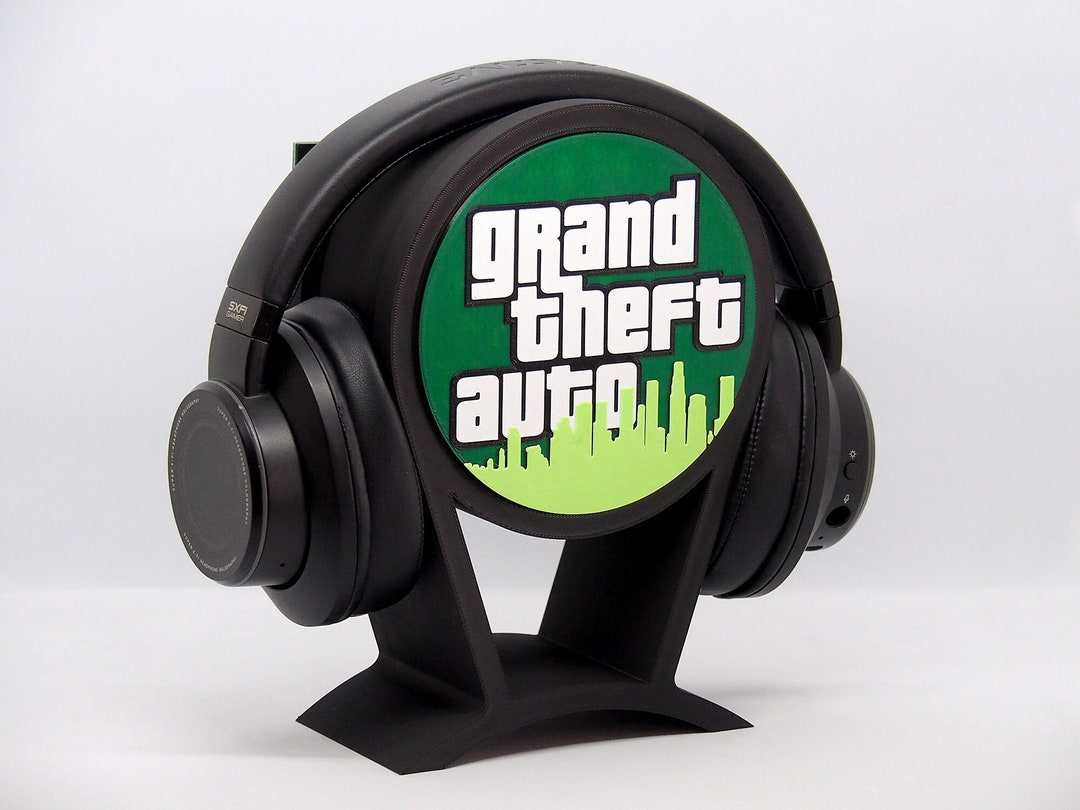 Grand Theft Auto Personalized 3D Printed Headphone Stand With Logo and