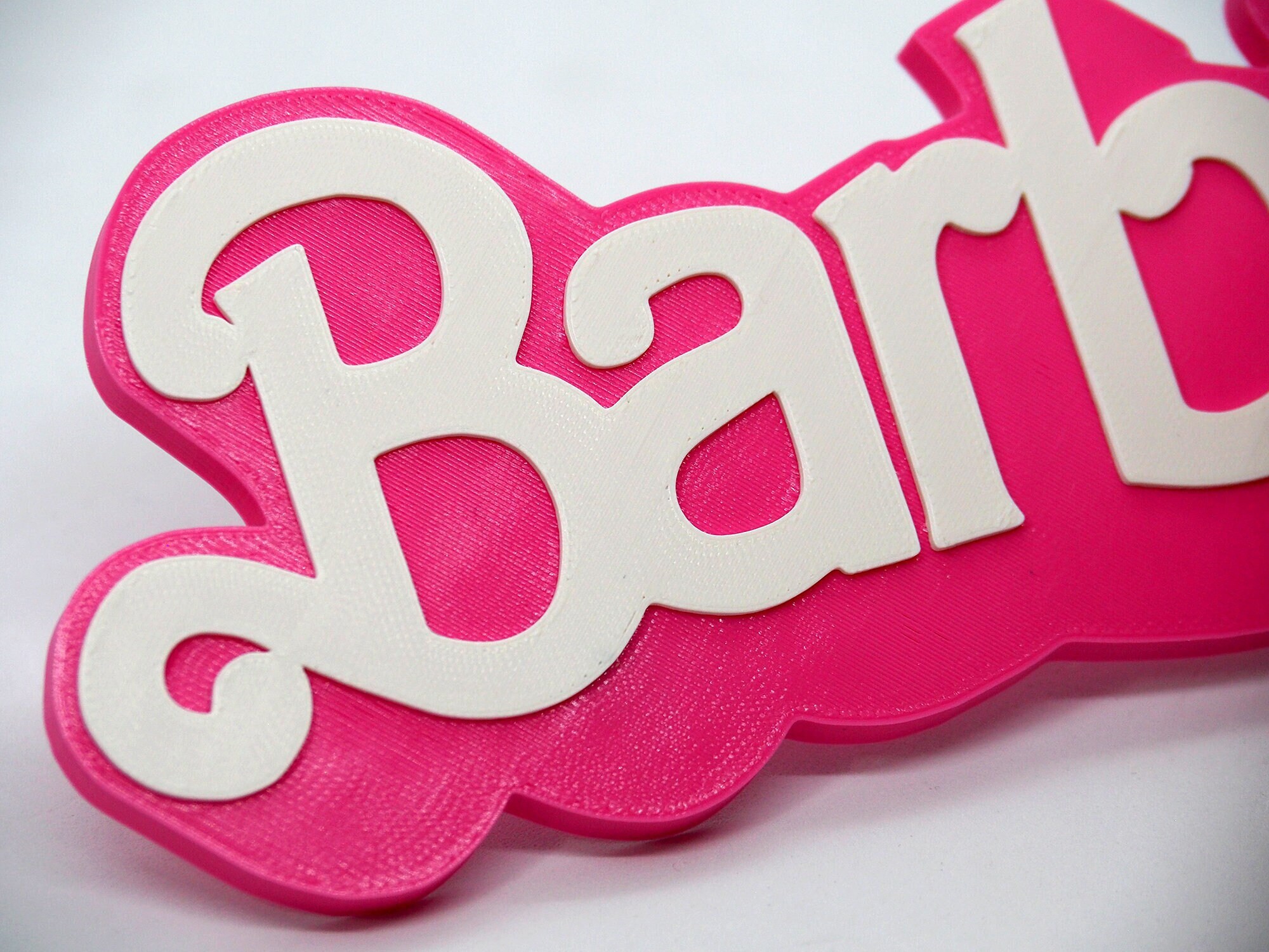 Barbie 3D Sign, 3D Printed Shelf Sign, Decorative Logo Stand, Fridge ...