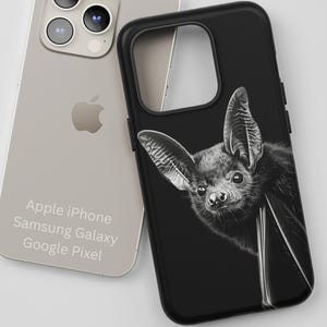 Vampire Bat Phone Case, Black Bat Phone Cover, Goth Phone Casing, Witchy Pagan Gifts, Gothic Case for iPhone, Samsung Galaxy & Google Pixel