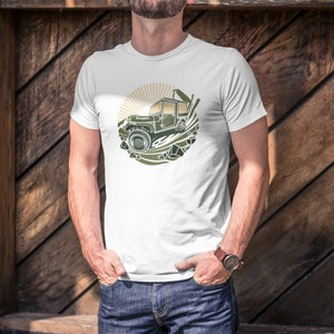 Camiseta de algodón con cuello redondo CJ-7 Renegade retro para hombre