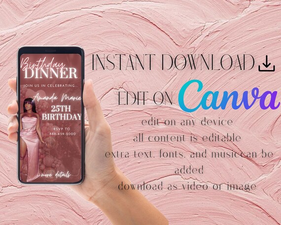 Birthday dinner digital invitation