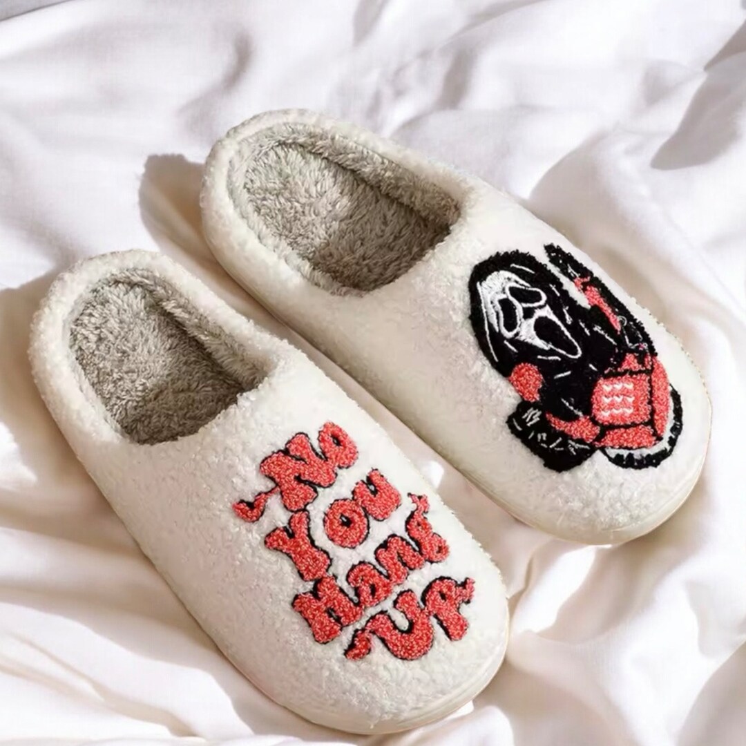 Spooky Abuela - Family Personalized Custom Fluffy Slippers - Halloween Gift For Mom, Grandma