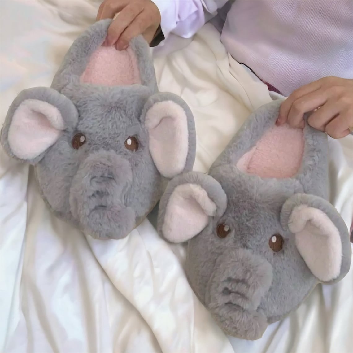 Cute Slippers, Elephant, House Slippers, Fuzzy Slippers, Fluffy ...