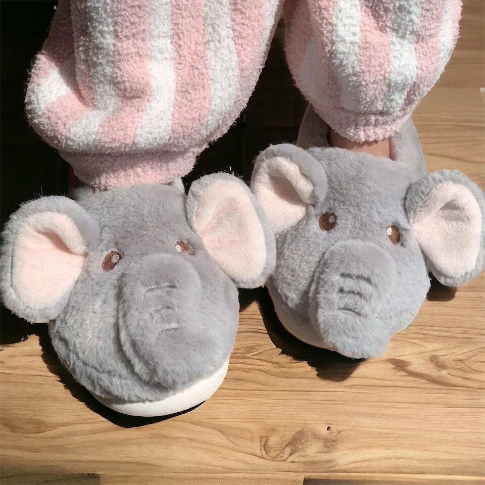 Cute Slippers, Elephant, House Slippers, Fuzzy Slippers, Fluffy ...