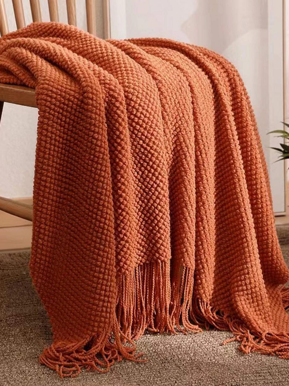Blue Orange Blanket Throw Etsy Canada