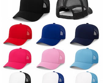 Blank Wholesale Trucker Foam Hat, Custom Print Text Logo Embroidered Otto Quality Snapback Mesh Headwear Personalized Event Cap, 5 Panel Ink