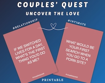 60 questions for couples in deepening their relationship | Couples' Quest - Uncover the Love | Couple Card Game | Date Night Game