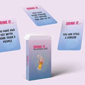 Drink If... Jeu de cartes à boire pour adultes | Jeu de société imprimable pour adultes | Enterrement de vie de jeune fille ou de jeune garçon