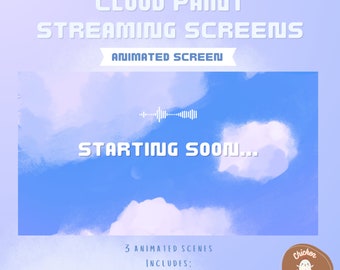 Dreamy Cloud Paint Animated Stream Screens (Digital Download)
