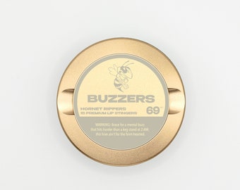 Edición 008: BUZZERS Metal Snus Can, Contenedor de Snus personalizado, Lata de tabaco, Lata de inmersión, Regalo para bolsas de nicotina Lata, Tabaco, Regalo