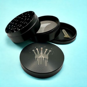 Lux Shred 5-Piece Herb Grinder with Catcher 2.5&quot;, grinder, herb grinder, spice grinder, smoke gift, crown grinder, magnetic grinder