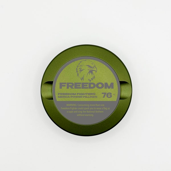 Edition 005: FREEDOM Metal Snus Can, Metal Container for Zyn, ON, Velo, or Lucy, Snus Container, Tobacco Container, Dip Can, Gift for Him