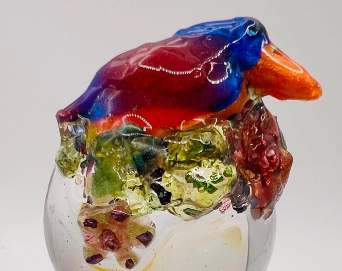 Handmade tropical bird Wine or Liquor Bottle stopper - free shipping!