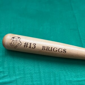 Personalized Laser Cut Full Size Wooden Bat